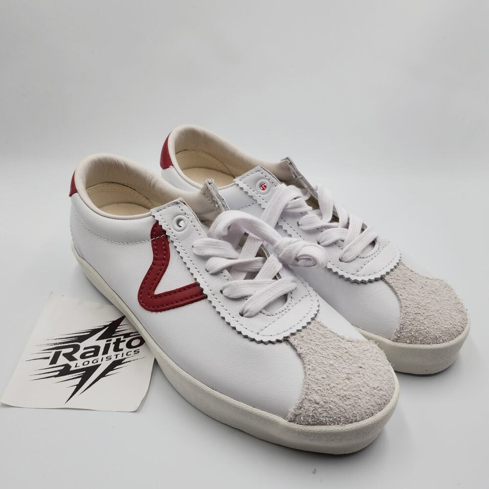 Womens Size 8 Vans Skate Shoes LX Sport Low 73 Lace Up Leather White Red 721356